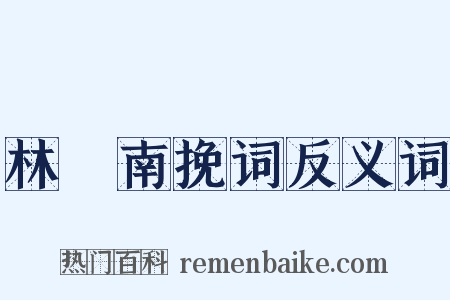 林楙南挽词反义词是什么意思的图片
